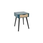 Table de chevet 1 tiroir en mdf - bleu