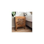 Table de chevet ajour�e en bois de manguier - jaya