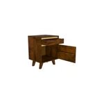 Table de chevet en bois d�tails dor�s, 1 tiroir et 1 porte - tripoli