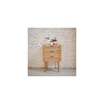 Table de chevet bois de mindy et cannage