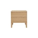 Table de chevet avec rangements 2 tiroirs bois clair ch�ne freddy