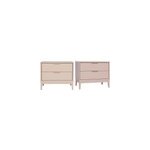 Tables de chevet rose et mtal dor avec rangements (lot de 2) giana