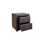 Table de chevet simili cuir brun nuit Table de chevet simili cuir brun nuit