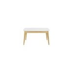 Table extensible rectangulaire blanc et bois l140 - 180 cm meena
