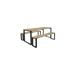 Table de jardin en bois et mtal avec bancs blakea