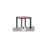 Table de jardin carr�e alu evasion 2 places effet bois + 2 fauteuils piazza - he