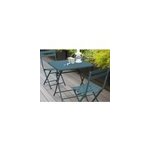 Table de jardin carr�e greensboro 70 x 70 cm bleu canard - hesp�ride