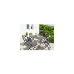 Table de jardin rectangulaire azua 6 places graphite - hesp�ride
