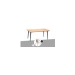 Table de jardin rectangulaire en bois teck comores avec 4 fauteuils cocos - jard