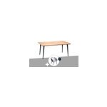 Table de jardin rectangulaire en bois teck comores avec 4 fauteuils comores - ja