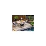 Table de jardin rectangulaire en bois teck comores - 4 places - jardiline