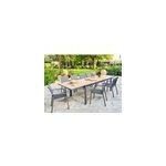 Table de jardin rectangulaire extensible rallonge coulissante alu evasion effet