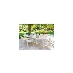 Table de jardin rectangulaire extensible rallonge coulissante alu evasion effet