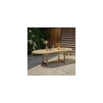 Table de jardin en teck brut qualite gra Table de jardin en teck brut qualite gra