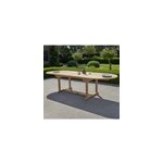 Table de jardin en teck brut qualite gra Table de jardin en teck brut qualite gra