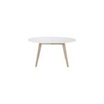 Table  manger extensible ovale blanche et bois clair l150 - 200 cm leena