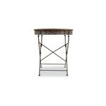 Table  manger ronde bois fer forg marr