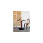Table � manger ronde en bois fonc� n�1145