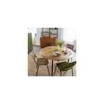Table � manger ronde en bois de manguier
