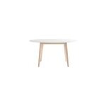 Table ovale blanche et bois clair l150 cm leena