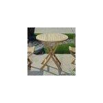 Table pliante ronde teck opio �75 cm