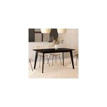 Table rectangulaire 6 personnes en bois noir 150 cm - oman