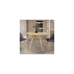 Table ronde 4 personnes en bois clair naturel d105 cm - liwa