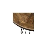 Table ronde 5 personnes en bois de cdre et pied en mtal d110 cm - pralus
