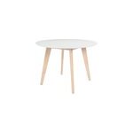 Table ronde blanc et bois d100 cm leena