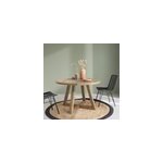 Table ronde en bois de teck recycl fsc