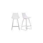 Tabourets de bar blancs 65 cm (lot de 2) june