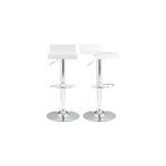 Tabourets de bar blancs et acier chrom (lot de 2) surf v2