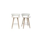 Tabourets de bar blanc et bois clair h65 cm (lot de 2) syrah