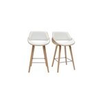 Tabourets de bar blancs et bois clair h70 cm (lot de 2) clash