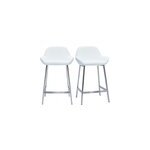 Tabourets de bar blancs et pieds mtal (lot de 2) ringer