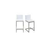 Tabourets de bar blancs avec pieds m�tal (lot de 2) stellar