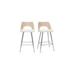 Tabourets de bar bois et blanc h66. 5 (lot de 2) falcom