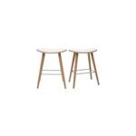 Tabourets de bar bois clair et blanc h65 cm (lot de 2) meadow