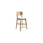 Tabouret de bar bois clair chne et blanc h65 cm lucia
