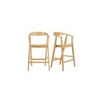 Tabourets de bar en bois clair h66. 5 cm (lot de 2) bahia