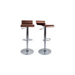 Tabourets de bar bois fonc� noyer et acier chrom� (lot de 2) surf v2