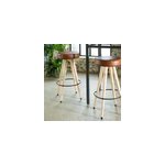 Tabouret de bar en cuir marron jocelin
