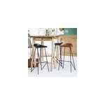 Tabouret de bar en cuir noir archi