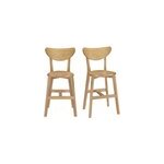 Tabourets de bar finition chne h65 cm (lot de 2) leena
