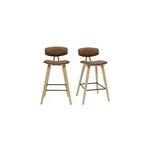 Tabourets de bar marron et bois clair h69 cm (lot de 2) vasco