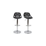 Tabourets de bar avec motif baroque noir (lot de 2) barocca