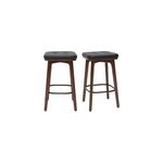 Tabourets de bar noirs et bois fonc� 65 cm (lot de 2) gramma