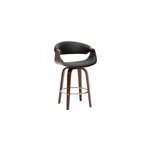 Tabouret de bar noir et bois fonc� 65 cm pivotant 360� aramis