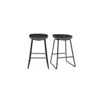 Tabourets de bar noirs h65 cm (lot de 2) pebble