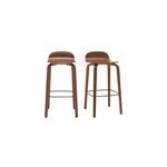Tabourets de bar noyer h68 cm (lot de 2) obra